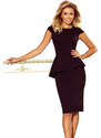 numoco Elegantní černé dámské midi šaty s volánkem model 6332290