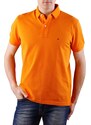 Tommy Hilfiger pánské polo tričko Logo Print orange Classic Fit