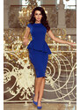 numoco Elegantní dámské midi šaty v chrpové barvě s volánkem model 6356836