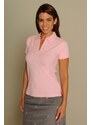 Golftini dámské golfové tričko Zipper light pink