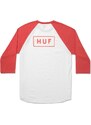 huf Pánské triko bar logo raglan white/red