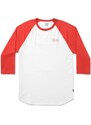 huf Pánské triko bar logo raglan white/red