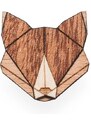 BeWooden Dřevěná brož Fox Brooch