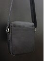 Pánská nylonová taška přes rameno Hexagona 299176 černá s koženou klopnou