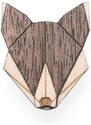 BeWooden Dřevěná brož Wolf Brooch