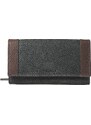 Dámská kožená peněženka Segali SG61288 WO černá / hnědá broušená kůže