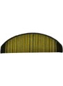 Vopi koberce DOPRODEJ: 24x65 půlkruh cm Nášlapy na schody zelená Carnaby půlkruh, samolepící - 24x65 půlkruh (rozměr včetně ohybu)