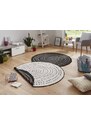 NORTHRUGS - Hanse Home koberce Kusový koberec Twin-Wendeteppiche 103109 schwarz creme kruh – na ven i na doma - 200x200 (průměr) kruh cm