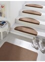 Hanse Home Collection koberce Sada 15ks nášlapů na schody: Fancy 103008 hnědé, samolepící - 23x65 půlkruh (rozměr včetně ohybu), sada 15 ks