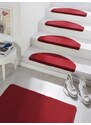 Hanse Home Collection koberce Sada 15ks nášlapů na schody: Fancy 103012 červené, samolepící - 23x65 půlkruh (rozměr včetně ohybu), sada 15 ks