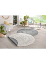 NORTHRUGS - Hanse Home koberce Kusový koberec Twin-Wendeteppiche 103143 creme grau kruh – na ven i na doma - 140x140 (průměr) kruh cm