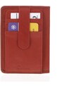 Jednoduchá červená kožená peněženka do kapsy - Delami 9393 červená