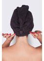 MaryBerry Elegantní černý turban na vlasy