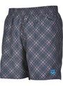 Plavecké šortky Arena Printed Check 2 Boxer Grey/Turquoise S