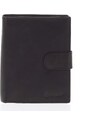 Větší pánská černá kožená peněženka se zápinkou - Diviley Heelal černá