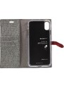 Pouzdro / kryt pro iPhone XS MAX - Mercury, Milano Diary Grey/Wine
