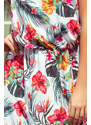 NUMOCO MAXI smetanové šaty s květy DEBORA Květinový vzor