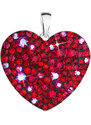 Evolution Group s.r.o. Stříbrný přívěsek s krystaly Swarovski červené srdce 34243.3 cherry