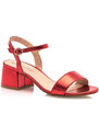 Červené sandálky s šírokým podpatkem MTNG
