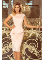 NUMOCO Elegantní růžové šaty s volánem VANESSA Pudrová