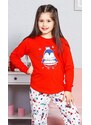 Vienetta Kids Dětské pyžamo dlouhé Tučňák velký - červená