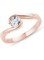 Prsten s briliantem v růžovém zlatě KLENOTA K0236024