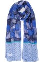 YSTRDY Dlouhý šátek s modrým motivem 190/80