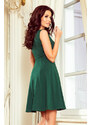 numoco Rozšířené dámské šaty v lahvově zelené barvě s dekoltem model 7248170