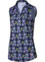Puma golf Puma Blossom dámské golfové tričko bez rukávů modré s květy