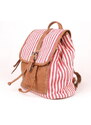 Malý městský růžovo-bílý textilní batoh David Jones 5961-2, obsah 5l