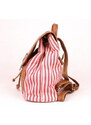 Malý městský růžovo-bílý textilní batoh David Jones 5961-2, obsah 5l