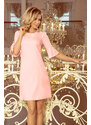 numoco Dámské trapézové šaty v pastelově růžové barvě s rozšířenými rukávy model 7268097