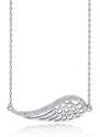 Stříbrný náhrdelník s andělským křídlem a zirkonovým lemem - Meucci SLN038