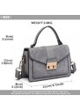 Miss Lulu Kabelka crossbody Suede Lock Grey