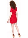 Top Secret dámské puntíkaté šaty s vázačkou červené