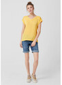 s.Oliver dámské triko s krajkovou aplikací žluté