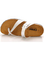 Stříbrno-bílé kožené zdravotní pantofle EMMA Shoes