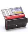 Dámská kožená peněženka Delami Carla, černo-červená