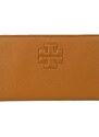 Hnědá kožená peněženka Tory Burch