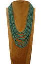 Touch of Bali / Wood & Beads Náhrdelník s ebenovým zapínáním tyrkys