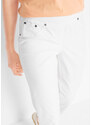 bonprix Bavlněné kalhoty bez zapínání, Straight Bílá