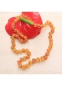 Nefertitis Jantar přírodní náhrdelník medová barva - délka cca 45 cm hnědá nit