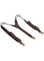 BeWooden Kožené šle Trio Suspenders s dřevěnými detaily