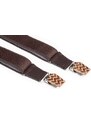 BeWooden Kožené šle Trio Suspenders s dřevěnými detaily