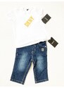 DKNY DKNY Icon dívčí triko krátký rukáv a jeans souprava 2ks - Dítě 18 měsíců / Bílá / DKNY / Dívčí