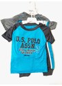U.S. Polo ASSN. U.S. Polo ASSN. Limited chlapecké funkční triko krátký rukáv a tepláky souprava 3 ks - Dítě 2 roky / Modrá / U.S. Polo Assn / Chlapecké