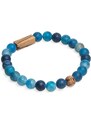 BeWooden Korálkový náramek Aqua Zebrano Bracelet