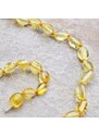 Nefertitis Jantar náhrdelník leštěné fazolky lemon - délka cca 46 cm