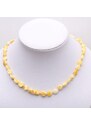 Nefertitis Jantar přírodní náhrdelník z leštěných korálků máslové barvy - délka cca 46 cm