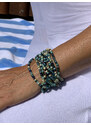 Touch of Bali / Wood & Beads Korálkový náramek s ebenem modro tyrkysový